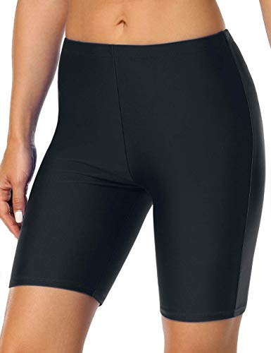 Women's Black Swim Shorts: UV Sport Board Bottoms