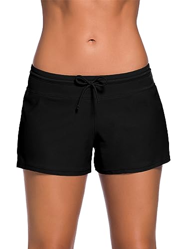 Aleumdr Women's Black Swim Boardshorts - XXX-L