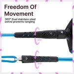 BPS 'Storm' Ultralite Surf SUP Coiled Leg Rope - 10 Foot Ankle Leash with Double Stainless Steel Swivels and Hidden Key Pocket - Surfboard Longboard Paddleboard Leash (Koru Dark Blue)