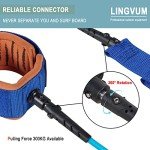 LINGVUM Coiled SUP Leash Premium Stand Up Paddle Board Leg Rope Wrist Strap Surfboard Leash for Paddleboard, Shortboard, Longboard