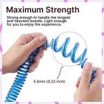 BPS 'Storm' Ultralite Surf SUP Coiled Leg Rope - 10 Foot Ankle Leash with Double Stainless Steel Swivels and Hidden Key Pocket - Surfboard Longboard Paddleboard Leash (Koru Dark Blue)