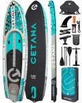 CETANA 11'6×35"x7" Extra Wide Fishing Inflatable Paddle Board with Recessed Deck, 600lb Capacity Stand Up Paddle Board for Adults, Sup for 2+1 Person with Seat, Rod Holder, Backpack, Floating Paddle