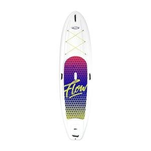 Pelican Flow 106 Hardshell Recreational Paddle Board - White - Durable - Ram-X™ Material - with a Bottom Fin for Paddling, Non-Slip Deck - 10 Ft