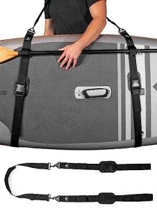 Gradient Fitness SUP & Kayak Carry Strap – Hands-Free Paddle Board, Surfboard & Kayak Carrier with Padded Shoulder Sling – Adjustable Paddleboard Accessory for Men & Women (Black)
