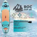 Roc Inflatable Stand Up Paddle Boards with Premium SUP Paddle Board Accessories, Wide Stable Design, Non-Slip Comfort Deck for Youth & Adults (Cloud)