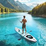 ADVENOR Paddle Board 11'x33 x6 Extra Wide Inflatable Stand Up Paddle Board for Fishing with Rod Holder, Fishing Mounts on 2 Sides, Kayak Seat, Double Blade Paddle,Backpack,Leash,and Hand Pump