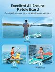 EVAJOY Inflatable Stand Up Paddle Board 11'×32"×6" Around with iSUP Accessories & Waterproof Bag, Portable Hand Pump for Racing Touring Fishing , Safety Leash, Main Fin