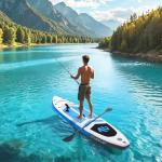 ADVENOR Paddle Board 11'x33 x6 Extra Wide Inflatable Stand Up Paddle Board for Fishing with Rod Holder, Fishing Mounts on 2 Sides, Kayak Seat, Double Blade Paddle,Backpack,Leash,and Hand Pump