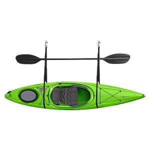 Single Kayak Rack - 55lb Capacity Wall or Ceiling Storage Straps for Surfboards, Paddleboards, SUP, or Canoe - Adjustable Kayak Hanger by RAD Sportz