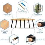 Hang 11 Vertical Surfboard Rack - Surf Racks for Wall, Sustainable Hardwood Surf Board Holder with Rubber Mat, Surfboard Wall Mount, Paddle Board & SUP Garage Storage (6 arms / 5-6 boards)
