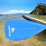 Abahub 1 x 3 Section Carbon Fiber SUP Paddle, Adjustable 67''-86'' Stand Up Paddle Lightweight Carbon Shaft, Blue Plastic Blade + Paddle Bag