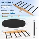 Hang 11 Vertical Surfboard Rack - Surf Racks for Wall, Sustainable Hardwood Surf Board Holder with Rubber Mat, Surfboard Wall Mount, Paddle Board & SUP Garage Storage (6 arms / 5-6 boards)