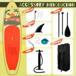 FunWater SUP Inflatable Stand Up Paddle Board Ultra-Light Inflatable Paddleboard with Accessories, Fin, Adjustable Paddle, Pump, Backpack, Leash