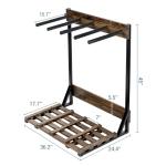 MyGift Freestanding Vertical Surfboard Storage Rack, Beach House Style Burnt Wood and Black Metal Wakeboard SUP Paddleboard Storage Stand - Holds up to 4 Boards