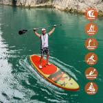 FunWater SUP Inflatable Stand Up Paddle Board Ultra-Light Inflatable Paddleboard with Accessories, Fin, Adjustable Paddle, Pump, Backpack, Leash