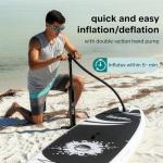 SereneLife Inflatable Stand Up Paddle Board (6 Inches Thick) with Premium SUP Accessories & Carry Bag | Wide Stance, Bottom Fin for Paddling, Surf Control, Non-Slip Deck | Youth & Adult Standing Boat
