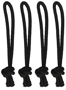 Santa Barbara Surfing SBS - Leash String Cord for Surfboard, Longboard and SUP - 4 Pack (Black)