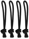 Santa Barbara Surfing SBS - Leash String Cord for Surfboard, Longboard and SUP - 4 Pack (Black)