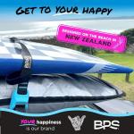 BPS ‘Magic’ Tie Down Straps for Roof Rack - ‘No Scratch’ 15 feet Tie Downs 2-Pack Surfboard Straps Silicone Buckle Cover with Storage Bag Made from Recycled Plastics – SUP Kayak Canoe Paddle Board