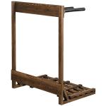 MyGift Surfboard Rack, 4-Ft Tall Rustic Burnt Wood Freestanding Vertical Surfboard Stand, Wakeboard SUP Paddleboard Storage Rack - Holds up to 4 Boards