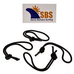 Santa Barbara Surfing SBS - Leash String Cord for Surfboard, Longboard and SUP - 4 Pack (Black)