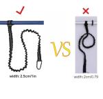 Lvsnro Paddle Leash Kayak Paddle Holder Tool Lanyard - 2 Pack Stretchable Paddle Strap with Carabiner Secure Leash Lanyard Rope for SUP Kayak Canoe Paddle Fishing Pole Rod (Black-2pcs)