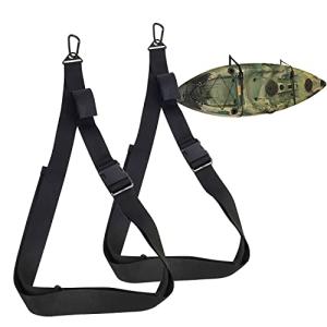 Kayak Wall Hanging Storage Strap Nylon Kayak Hoist Sling for Garage Indoor and Outdoor Kayak & SUP Paddle Board Hangers Comes with Carabiner Fully Adjustable Length & Easy Install