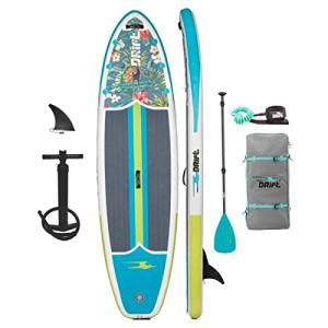 DRIFT Aero 10 FT 8in Inflatable Adult Stand Up Paddle Board Kit Includes Accessories Adjustable Paddle iSUP Travel Bag Blow Up Pump Safety SUP Coiled Leash Native