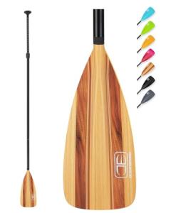 OCEANBROAD SUP Paddle - Adjustable Stand-Up Paddle for Paddleboard Kayak, Adjustable Aluminum Alloy Shaft 68" - 84", 3-Piece, Wood Print