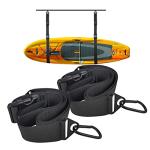 Kayak Wall Hanging Storage Strap Nylon Kayak Hoist Sling for Garage Indoor and Outdoor Kayak & SUP Paddle Board Hangers Comes with Carabiner Fully Adjustable Length & Easy Install