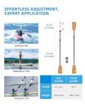 OCEANBROAD SUP Paddle - Adjustable Stand-Up Paddle for Paddleboard Kayak, Adjustable Aluminum Alloy Shaft 68" - 84", 3-Piece, Wood Print