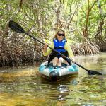 Sea Eagle AB50 8' 4 Part Double Ended Kayak and SUP Paddle with Carbon-Fiberglass Shaft and Asymmetrical Spoon Blades