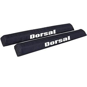 DORSAL Aero Roof Rack Pads for Factory and Wide Crossbars - Pack of 2 for Surfboards Kayaks Sups Snowboards Polyester 28" Inch Thule Yakima Style (Wide) Black