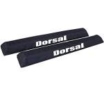 DORSAL Aero Roof Rack Pads for Factory and Wide Crossbars - Pack of 2 for Surfboards Kayaks Sups Snowboards Polyester 28" Inch Thule Yakima Style (Wide) Black