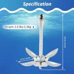 weyleity Kayak Anchor 3.5lbs/1.5kg Folding Anchor | Folding Grapnel Anchor with 12meters/39.37feet*6mm Rope Boat Anchor for Fishing Kayaks SUP Paddle Boards Canoes Jet Ski PWC Inflatable Small Boats