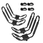 Leader Accessories Kayak Rack 2 Pair J Bar for Canoe Surf Board SUP On Roof Top Mount Crossbar with 4 pcs Tie Down Straps