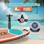 TEFAZAO 34'' Wide Inflatable Stand Up Paddle Board, 400lbs Capacity SUP Board with Premium Paddle Board Accessories, 100L Backpack, Dry Bag, Adj Paddle with for Adults (Wood)