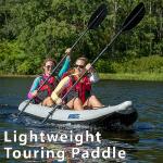 Sea Eagle AB50 8' 4 Part Double Ended Kayak and SUP Paddle with Carbon-Fiberglass Shaft and Asymmetrical Spoon Blades