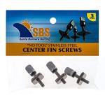 Santa Barbara Surfing SBS - No Tool Stainless Steel Fin Screw for Longboard and SUP - 3 Pack
