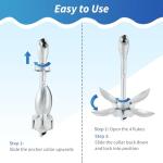 weyleity Kayak Anchor 3.5lbs/1.5kg Folding Anchor | Folding Grapnel Anchor with 12meters/39.37feet*6mm Rope Boat Anchor for Fishing Kayaks SUP Paddle Boards Canoes Jet Ski PWC Inflatable Small Boats