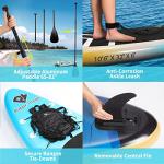 Inflatable Stand Up Paddle Board 10' 6"x 32"x 6" with Premium SUP Accessories - Backpack, Adjustable Paddle, Non-Slip Deck, Hand Pump, Leash, Fins, Waterproof Bag (Nature Wood_10'6"*32"*6")