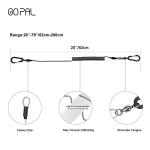 Go Pal PS1 Heavy Duty Kayak Paddle Leash, Retractable Fishing Rod Tether with 5.9" Belt, Paddle Board Accessories, Pole Straps, Fishing Lanyard Stretches to 79", 2 Pack