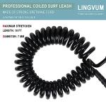 LINGVUM Coiled SUP Leash Premium Stand Up Paddle Board Leg Rope Wrist Strap Surfboard Leash for Paddleboard, Shortboard, Longboard