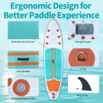 Inflatable Paddle Boards Stand Up Paddleboard Wide Stable with Premium SUP Paddle Board Accessories for All Skill Levels with Fins, Adjustable Paddle, Pump, Backpack, Leash