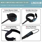 LINGVUM Coiled SUP Leash Premium Stand Up Paddle Board Leg Rope Wrist Strap Surfboard Leash for Paddleboard, Shortboard, Longboard