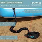 LINGVUM Coiled SUP Leash Premium Stand Up Paddle Board Leg Rope Wrist Strap Surfboard Leash for Paddleboard, Shortboard, Longboard