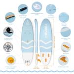 HUIIKE Inflatable Paddle Board for Adults with Accessories Included, Oar, Fins, Pump. Stand Up Paddleboard Great Stability and Resistance. 10’ x 33" x 5.9", Maximum Load 286 lb