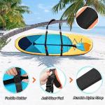 GOBUROS Paddle Board Carrying Strap, Adjustable SUP Kayak Carry Strap with Detachable Storage Bag and Metal Hardware for Paddle boards, Surfboards, Long boards, Canoe and Kayak, Black