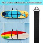 GOBUROS Paddle Board Carrying Strap, Adjustable SUP Kayak Carry Strap with Detachable Storage Bag and Metal Hardware for Paddle boards, Surfboards, Long boards, Canoe and Kayak, Black
