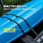 Universal Car Soft Kayak Roof Rack Pads for Kayak Surfboard SUP with 20FT Durable Tie-Down Straps, 2 Tie Down Rope, 4 Quick Loop Straps